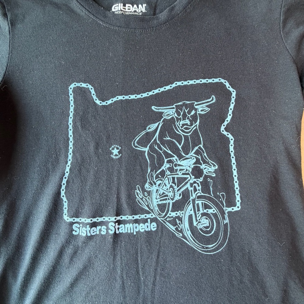 Gildan Men’s Black short sleeve crewneck 'Sisters Stampede' Graphic Tee